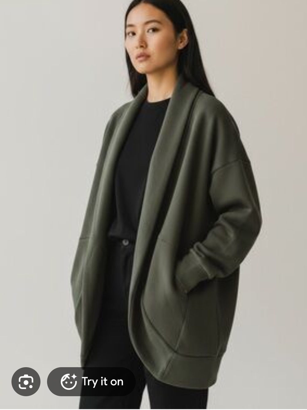 SPANX Olive Green Airessentials Cocoon Cardigan In Dark Palm
